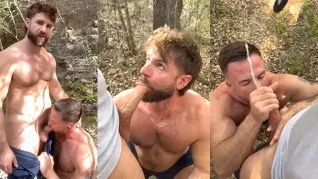 JustTheGays Quickies: Cj Delco and TexasGymJock – Cruising In The Woods