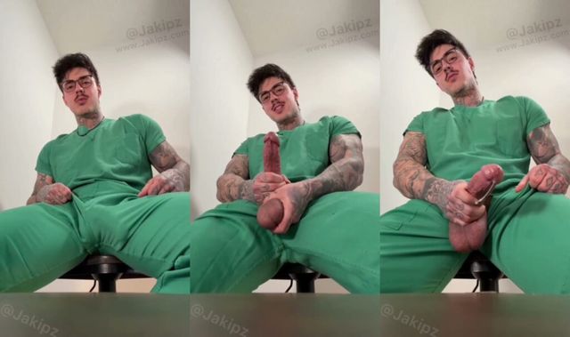 JustTheGays thumbnail for Jake Andrich (Jakipz) – Nurse Jake strokes his big cock for you while talking dirty - Big Cock, Jerk Off, Muscle, Shorts, Solo