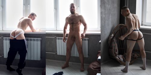 OnlyGays thumbnail for Kostya Kazenny, Daniel Maltsev and Russian Bolt fuck - amateur gay porn from OnlyFans, MyVidster, GayForFans and more! - 