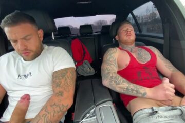 OnlyGays thumbnail for Andy Lee (AndyLeeXXX) and Big Liam (BigLiamXXX) jerk off together in the car - amateur gay porn from OnlyFans, MyVidster, GayForFans and more! - Jerk Off