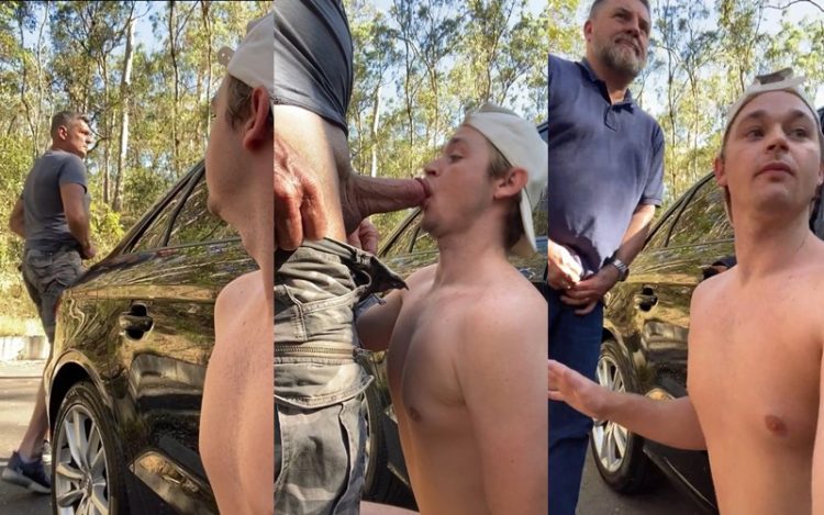 OnlyGays thumbnail for Blonde little slut sucks two daddies by the car - amateur gay porn from OnlyFans, MyVidster, GayForFans and more! - 