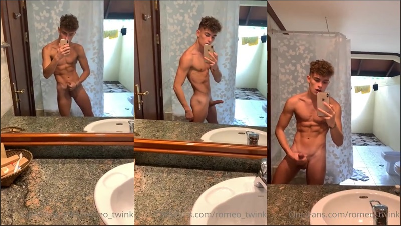 OnlyGays thumbnail for Romeo Twink – jerks in front of a mirror - amateur gay porn from OnlyFans, MyVidster, GayForFans and more! - 