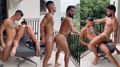 OnlyGays thumbnail for Bruno Lopez and Ronney Rebelle fuck on the balcony – Part 1 - amateur gay porn from OnlyFans, MyVidster, GayForFans and more! - 