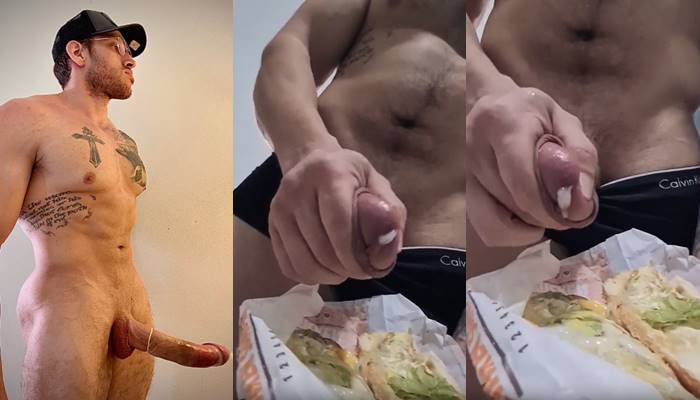 OnlyGays thumbnail for Alejandro Belmont jerks off onto a sandwich and eats it - amateur gay porn from OnlyFans, MyVidster, GayForFans and more! - 