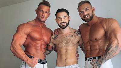 OnlyGays thumbnail for Igor Lucios gets fucked by two dicks after worshiping massively-built straight bodybuilders – Apollo Steel, Danny Flex and Igor Lucios - amateur gay porn from OnlyFans, MyVidster, GayForFans and more! - 