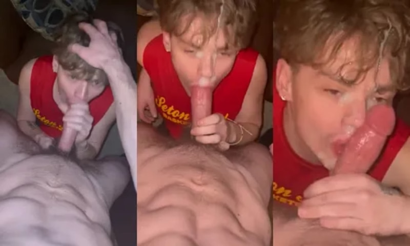 OnlyGays thumbnail for Young and sexy twink gets sprayed with a big load of cum after sucking a juicy cock - amateur gay porn from OnlyFans, MyVidster, GayForFans and more! - 