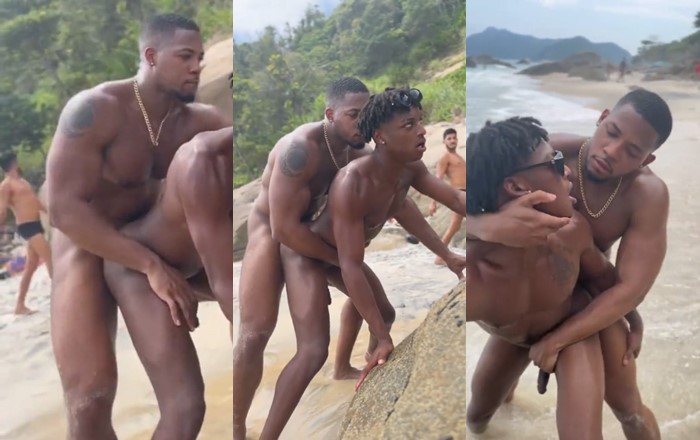 OnlyGays thumbnail for Fit black guys fuck on the beach - don't care who sees - amateur gay porn from OnlyFans, MyVidster, GayForFans and more! - 