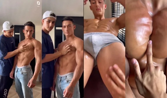 OnlyGays thumbnail for Ripped twunk Levy Van Wilgen gets oiled up and worshipped by Sepanta Arya (hunksep) - amateur gay porn from OnlyFans, MyVidster, GayForFans and more! - 