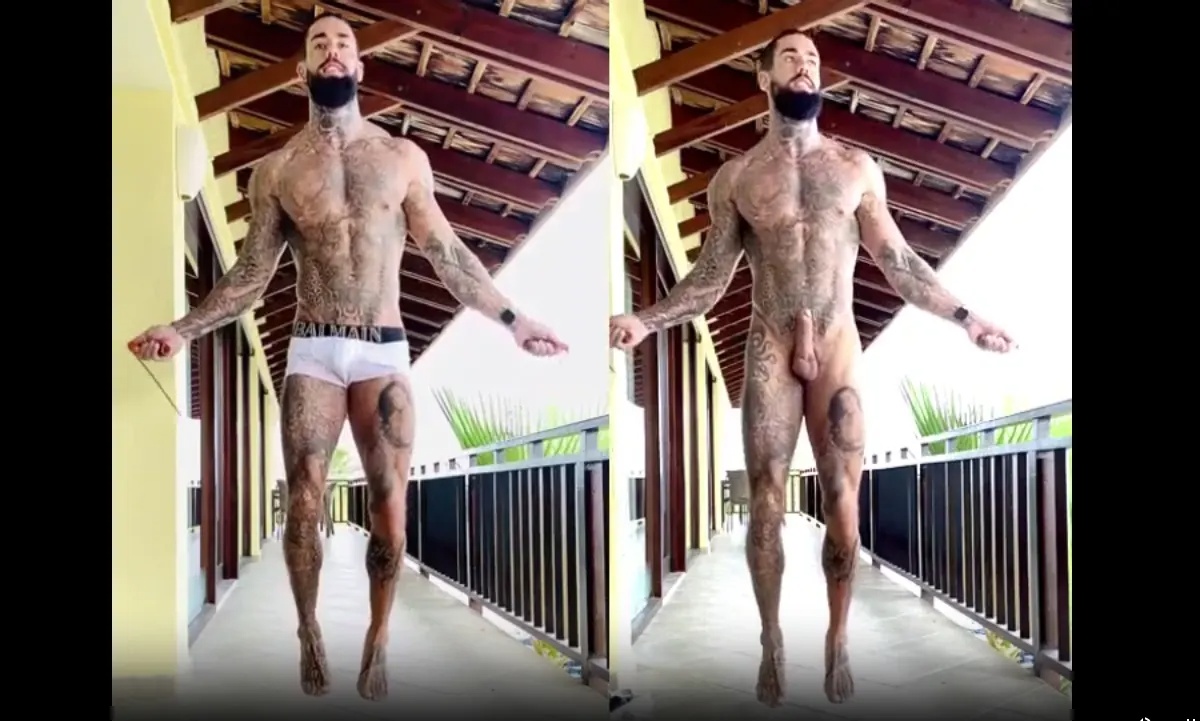 OnlyGays thumbnail for Tatted fitness instructor jump ropes naked - amateur gay porn from OnlyFans, MyVidster, GayForFans and more! - 