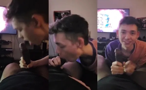 OnlyGays thumbnail for Adorable young twink sucks a black cock – compilation - amateur gay porn from OnlyFans, MyVidster, GayForFans and more! - 