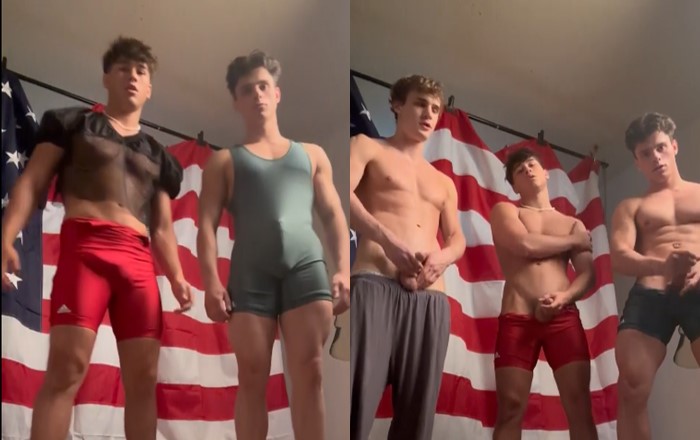 OnlyGays thumbnail for Ethan Wilson (ethan_w999) – jerking off our hard twink cocks in our wrestling singlets - amateur gay porn from OnlyFans, MyVidster, GayForFans and more! - 