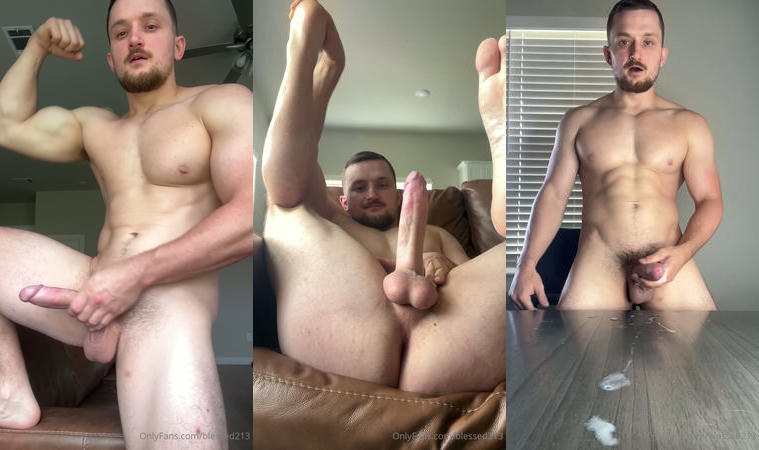 OnlyGays thumbnail for Jerking off and shooting a huge load across my table – Blessed213 - amateur gay porn from OnlyFans, MyVidster, GayForFans and more! - 