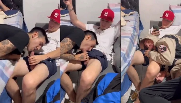 OnlyGays thumbnail for Sucking cock in the frat house - amateur gay porn from OnlyFans, MyVidster, GayForFans and more! - 