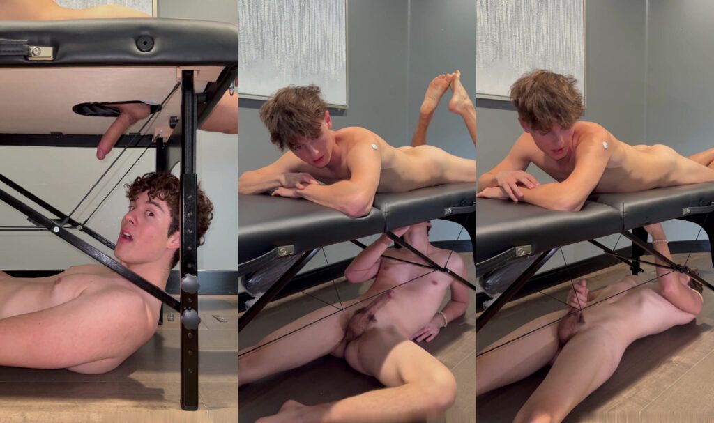 OnlyGays thumbnail for Andy sucks Sven through the massage table hole – svandylove - amateur gay porn from OnlyFans, MyVidster, GayForFans and more! - Oral, Shorts, Young & Twink