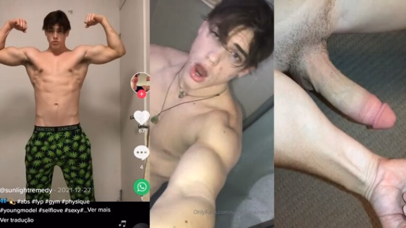onlytwinks thumbnail for Tiktoker Adrian (sunlightremedy) jerk and cum compilation