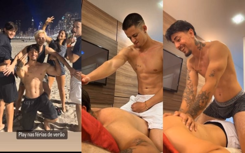 onlytwinks thumbnail for Latin guys fool around with eachtoher while watching porn