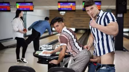 onlytwinks thumbnail for Malik Delgaty and Angel Santana – Bowling Alley Fuckdown