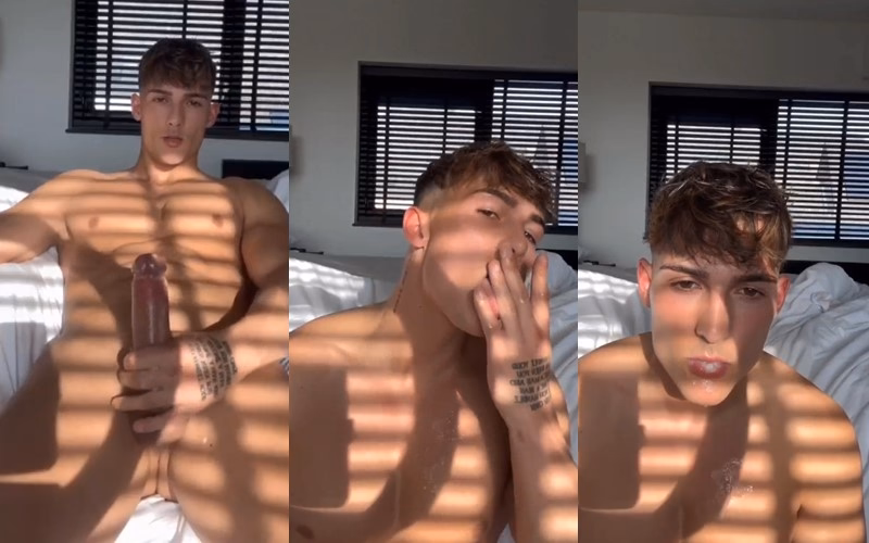 onlytwinks thumbnail for Levy Wilgen jerks off and licks his cums