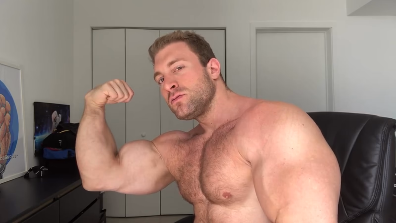 onlytwinks thumbnail for Straight Alpha Bodybuilder Verbal Muscle Worship and Ass Play