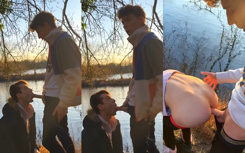 onlytwinks thumbnail for Cute twinks fuck by the river – twink twins