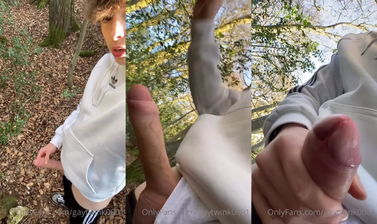 onlytwinks thumbnail for gaytwink0001 jerks off in the woods