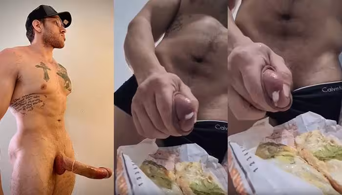 onlytwinks thumbnail for Alejandro Belmont jerks off onto a sandwich and eats it