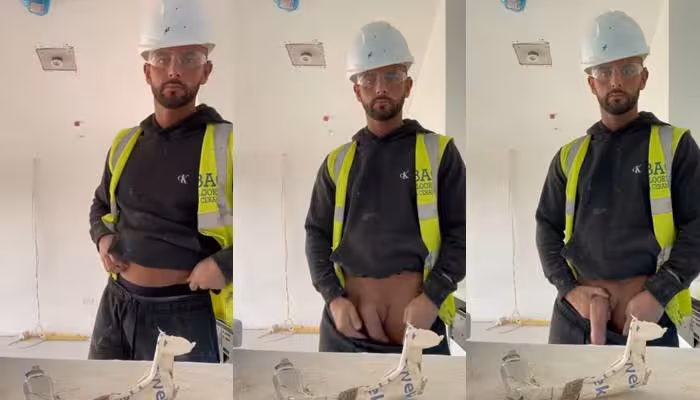 onlytwinks thumbnail for Clip of a construction worker showing off his massive cock