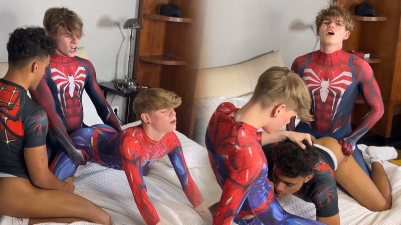 onlytwinks thumbnail for SpiderTwinks – a threesome with LuisTwinkyy