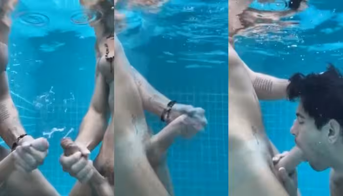 onlytwinks thumbnail for Sucking cock and cumming together in the pool – with Valjaws