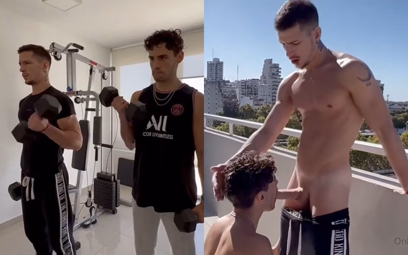 onlytwinks thumbnail for salvadormtin – three guys fuck after a workout