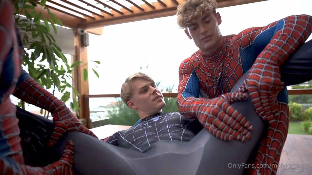 onlytwinks thumbnail for Angel Dario Garcia, Peachy Boy and Melvin Moore fool around in a costume threesome
