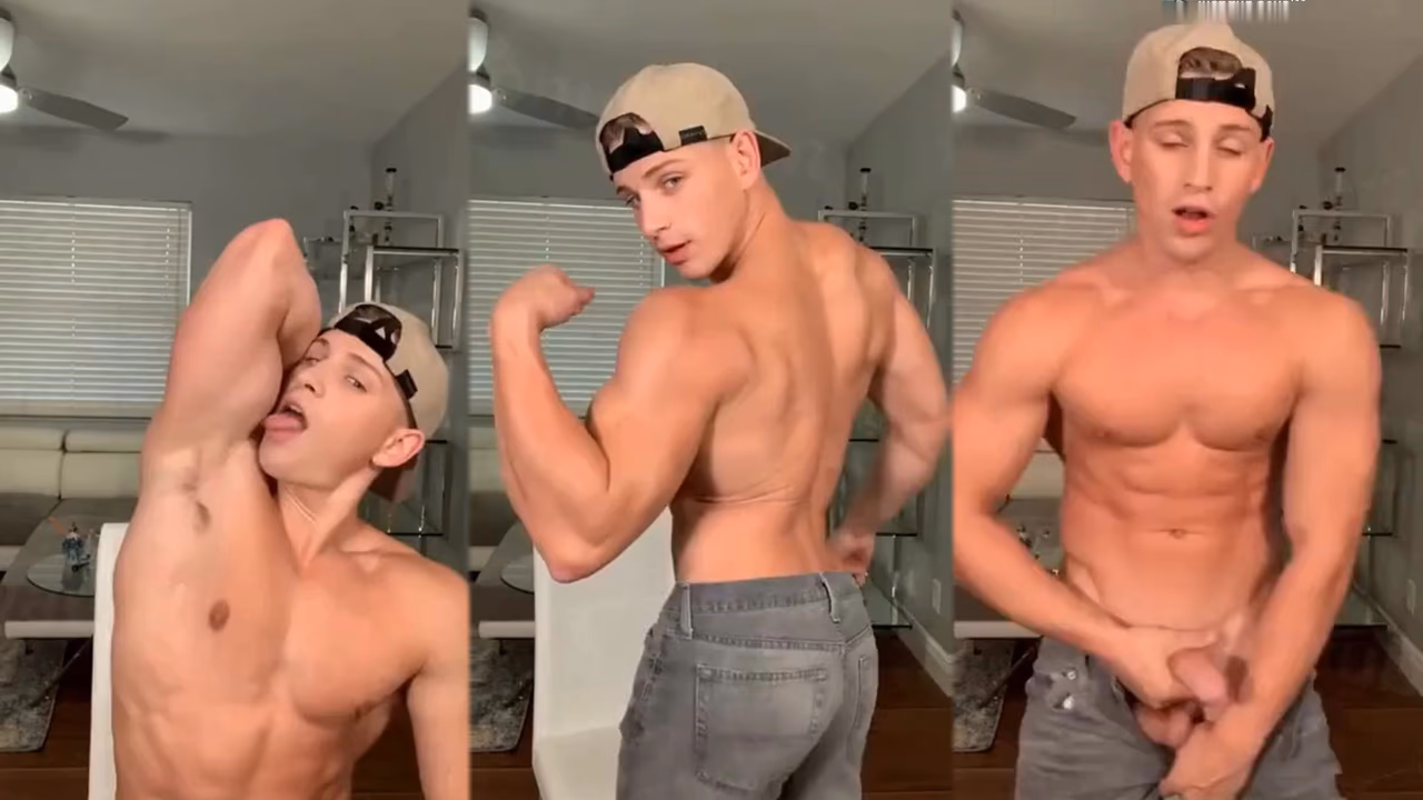 onlytwinks thumbnail for Reno Gold strips out of his jeans and cums on a chair