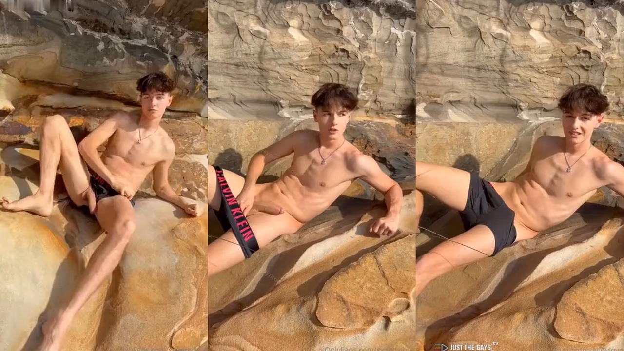 onlytwinks thumbnail for Sven jerks off on the rocks – svandylove